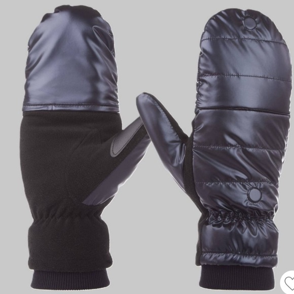 Barely Worn Isotoner Sleekheat Flip-Back Quilted Mittens Size L/XL - Picture 3 of 6